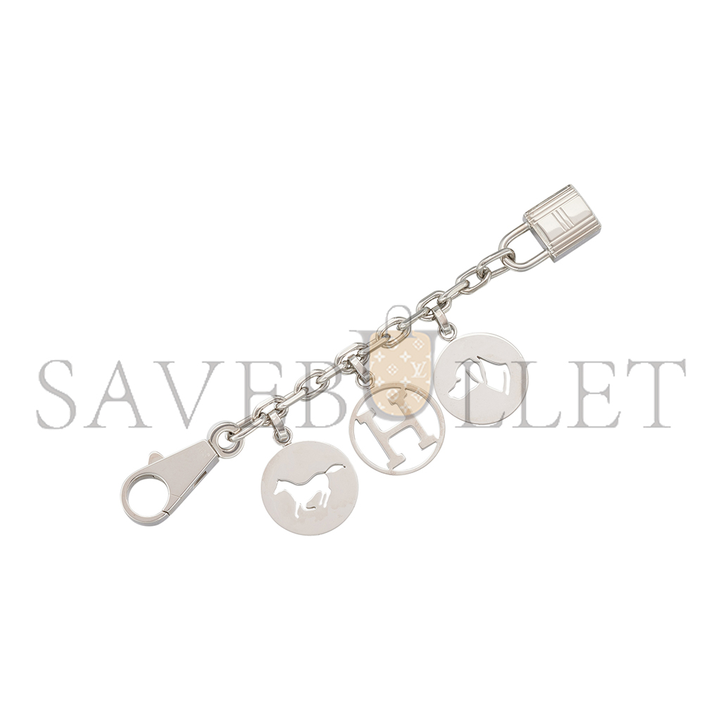 H**mes silver metal olga breloque bag charm 398784373